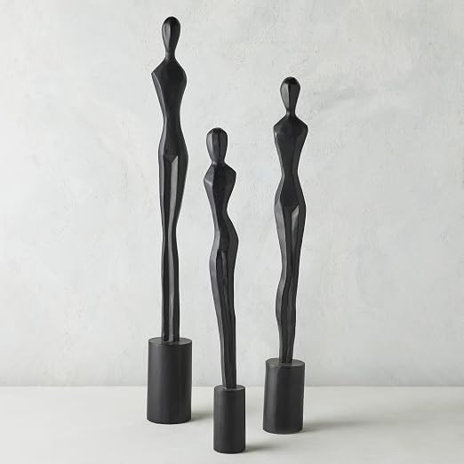 Nikki Chu Female Figure Sculpture Set of 3, Black | Amazon (US)