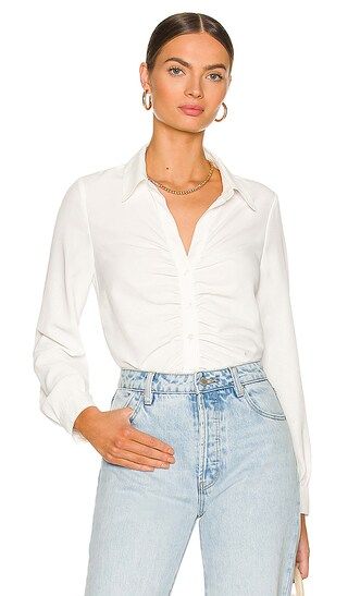 Ruched Boyfriend Top in White | Revolve Clothing (Global)