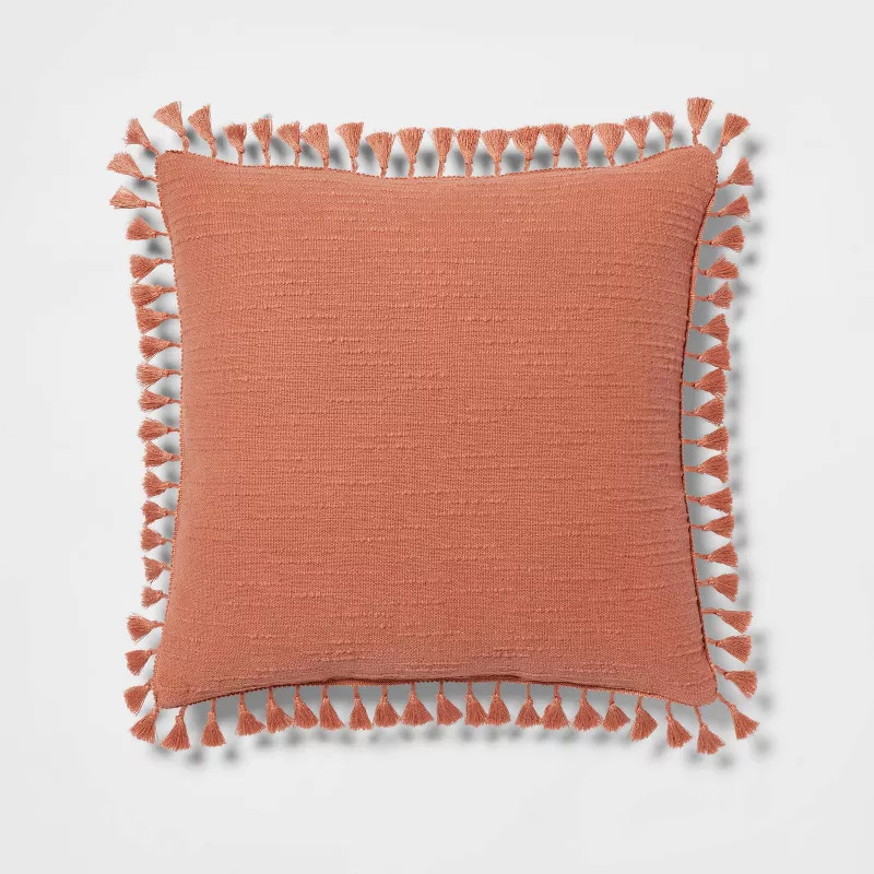 Euro Textured Slub Tassel Decorative Throw Pillow - Threshold™ | Target
