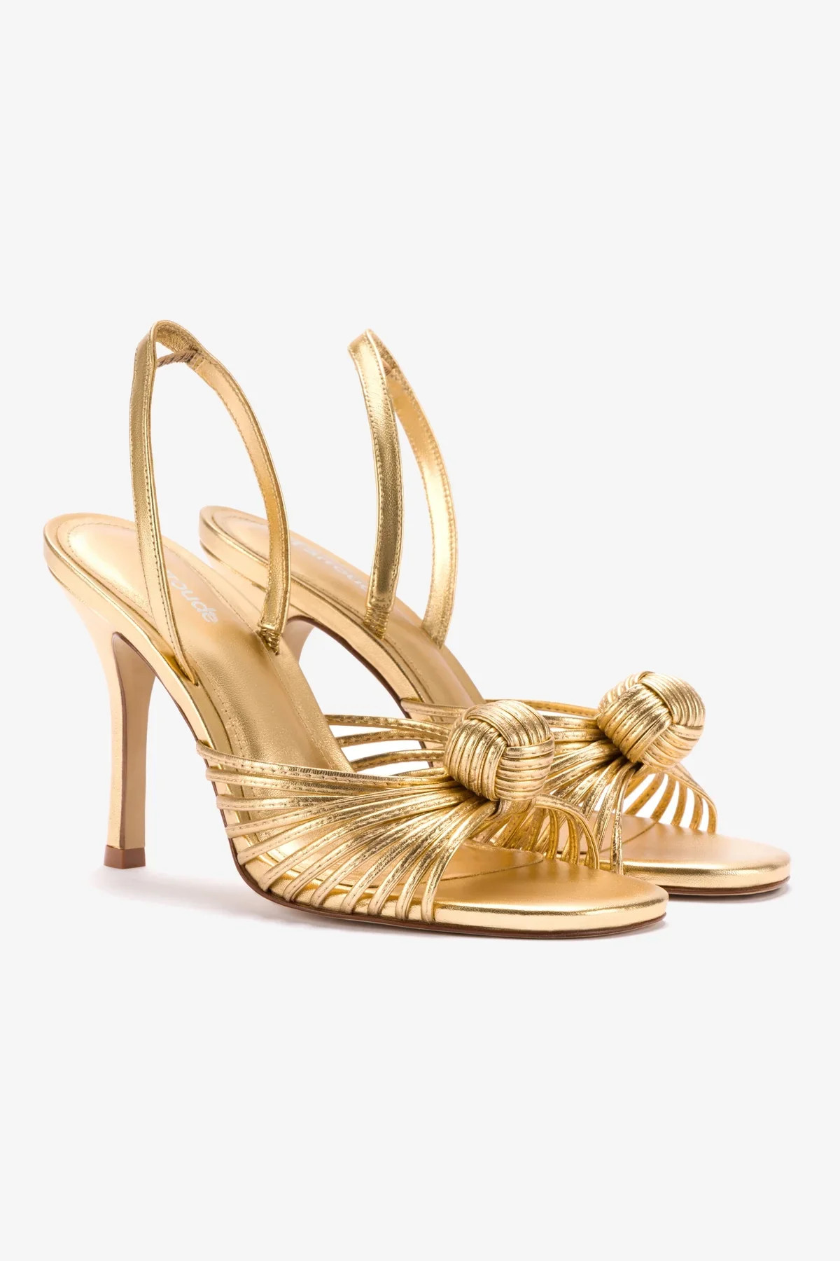 Valerie Slingback Sandal In Gold Metallic Leather | Larroude
