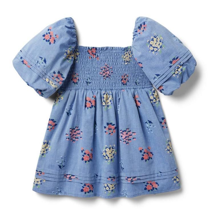 Floral Smocked Bubble Sleeve Dress | Janie and Jack