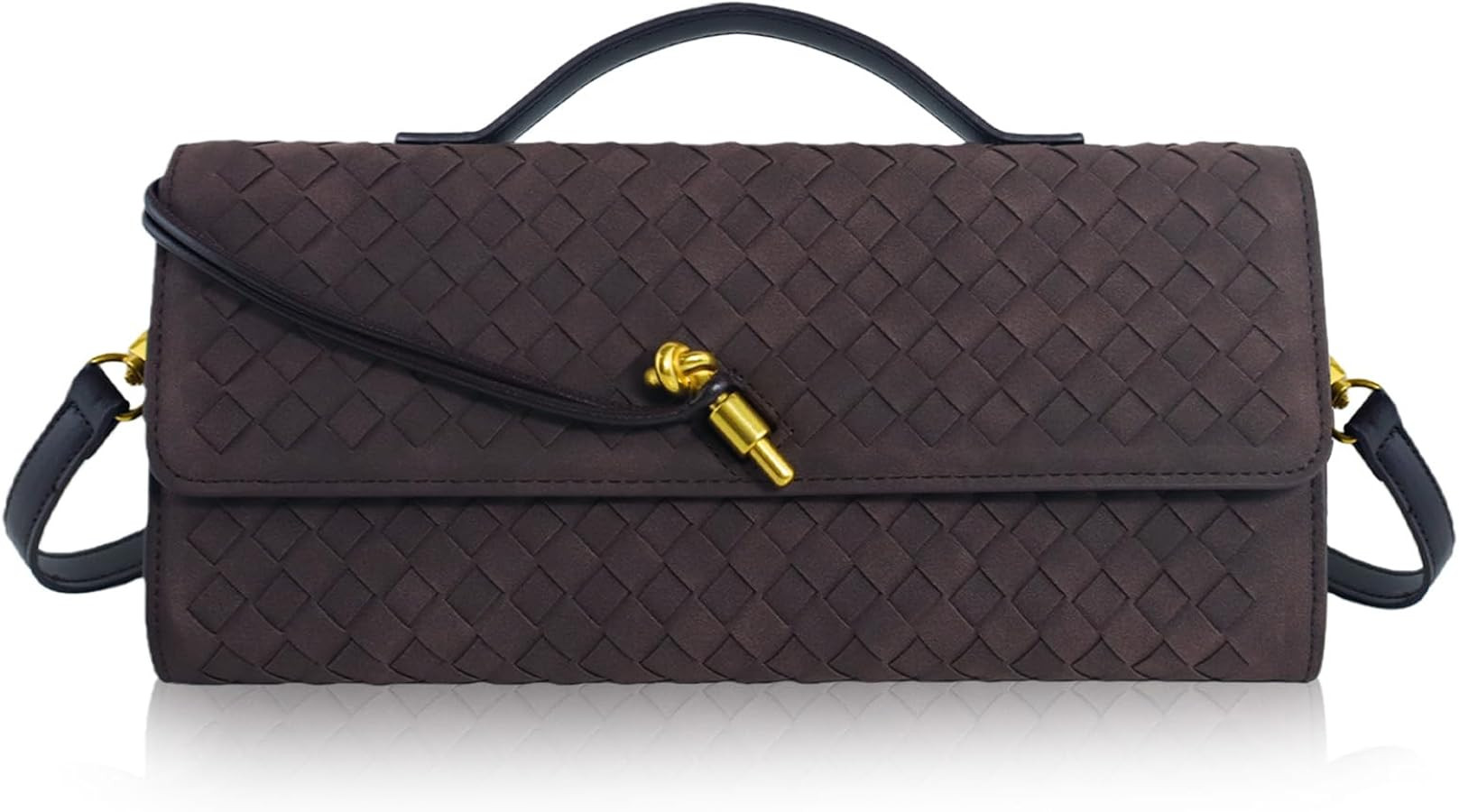 Ciaien Woven Clutch Purses for Women Formal - Suede Evening Handbags Crossbody Satchel Bags with ... | Amazon (US)