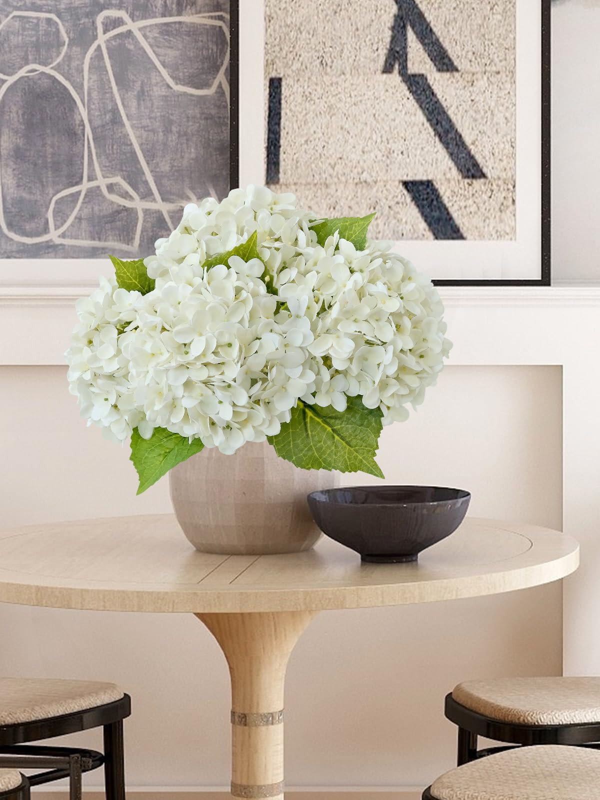 20 inches 4 Pcs Ivory White Real Touch Hydrangea Artificial Flowers Boho Lifelike Real Looking La... | Amazon (US)