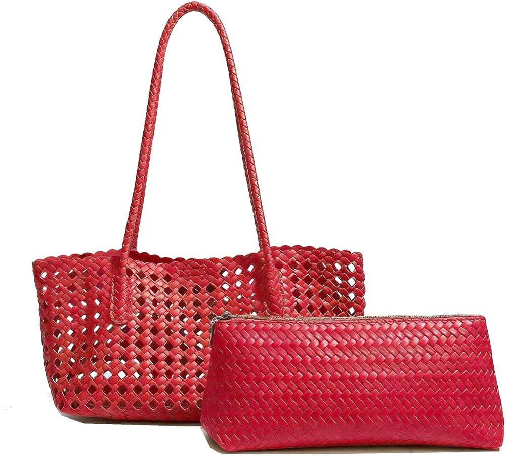 Woven Handbags for Women Summer Beach Tote Bag Small Y2K Shoulder bag Handmade Woven Top Handle | Amazon (UK)