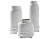 Signature Design by Ashley Jayden 3 Piece Textured Ceramic Vase Set, White Stone Finish | Amazon (US)