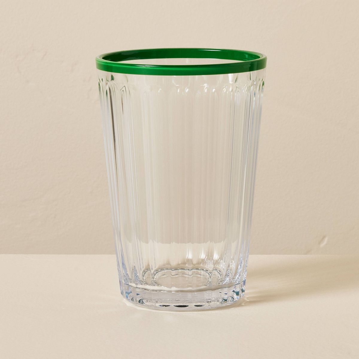 14.5oz Ribbed Plastic Tall Tumbler Green - Hearth & Hand™ with Magnolia | Target