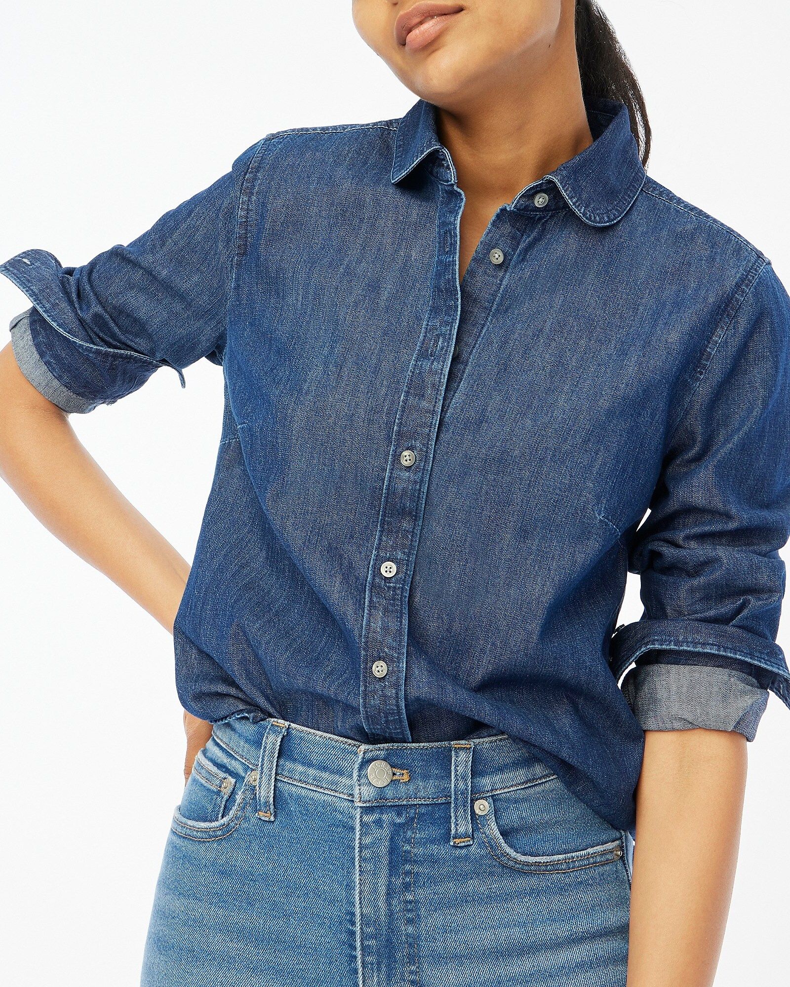 Chambray button-up shirt | J.Crew Factory