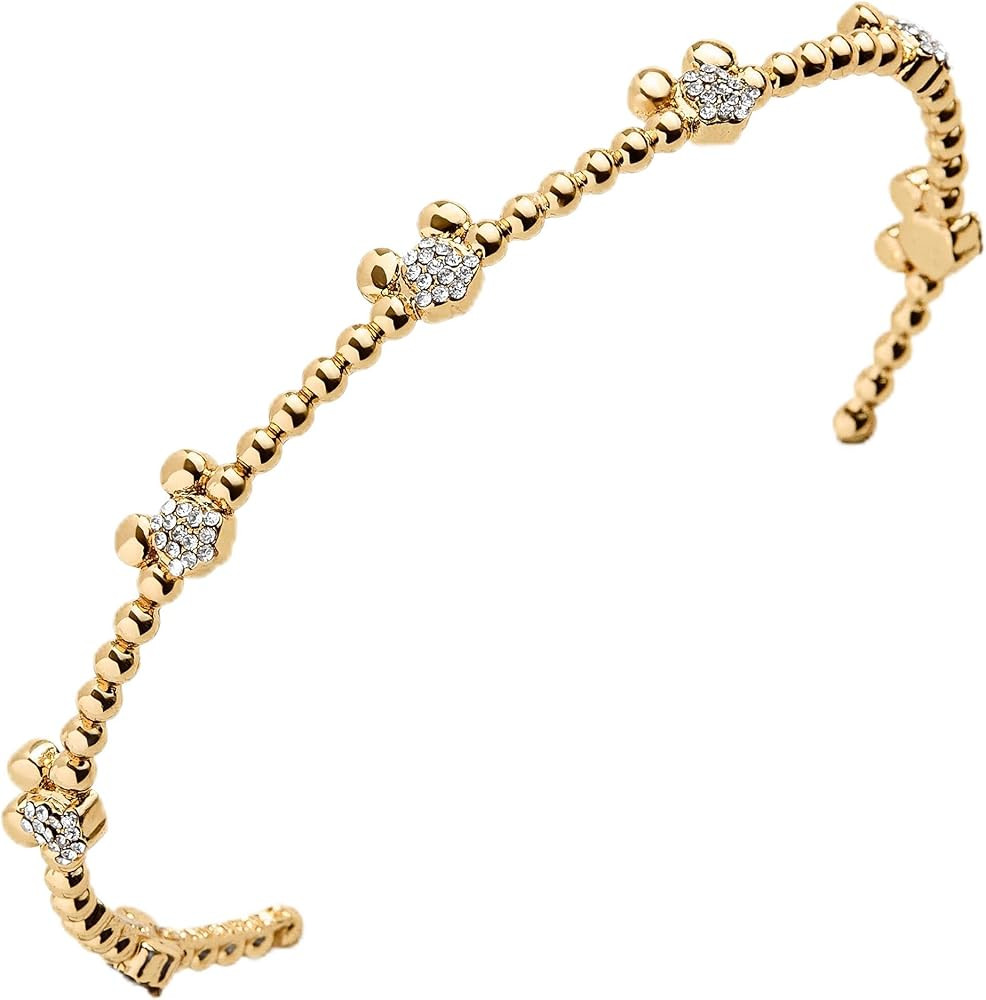 Disney Pavé Gold-Plated Brass Cuff Bracelet | Amazon (US)