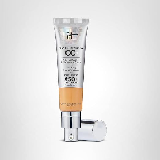 IT Cosmetics CC+ Cream - Natural Full Coverage Foundation With SPF 50+, Color Corrector & Anti-Ag... | Amazon (US)