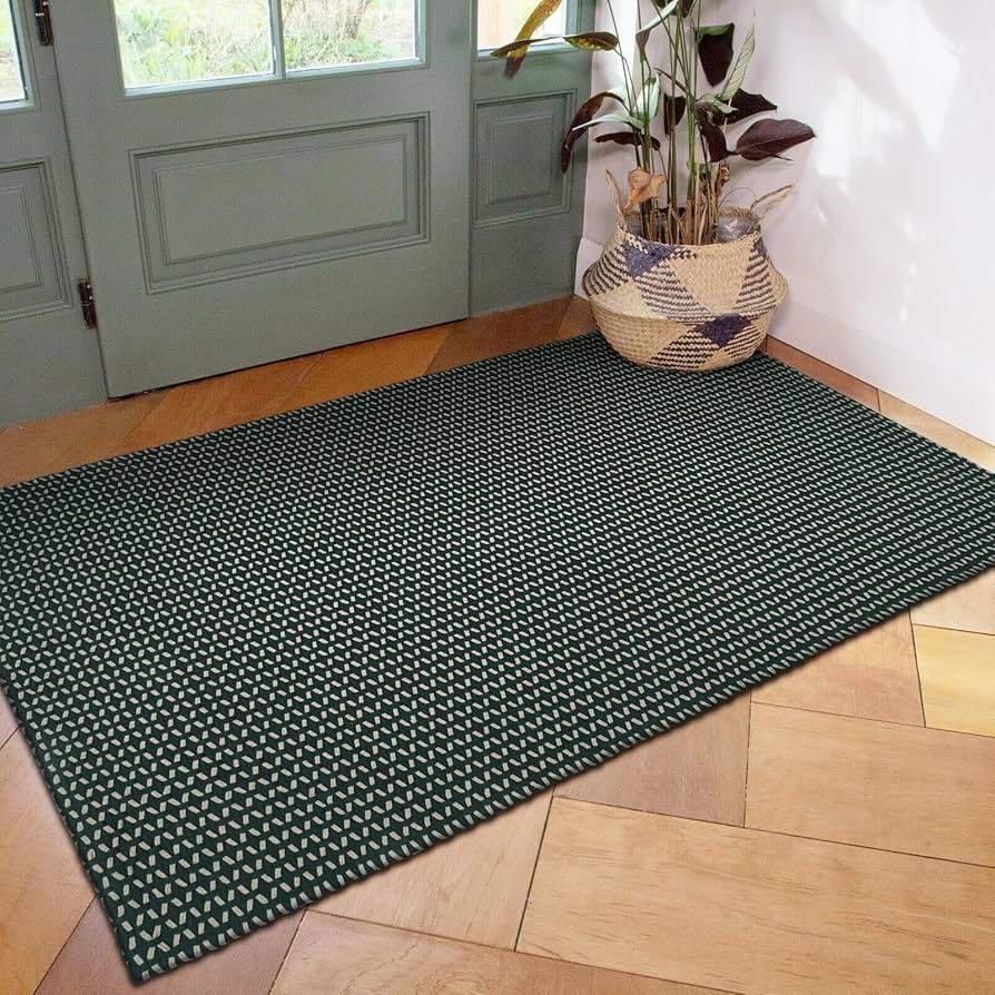 OJIA Washable Rugs 3x5 Braided Entryway Rugs Indoor Outdoor Rug Cotton Hand-Woven Throw Rug Front... | Amazon (US)