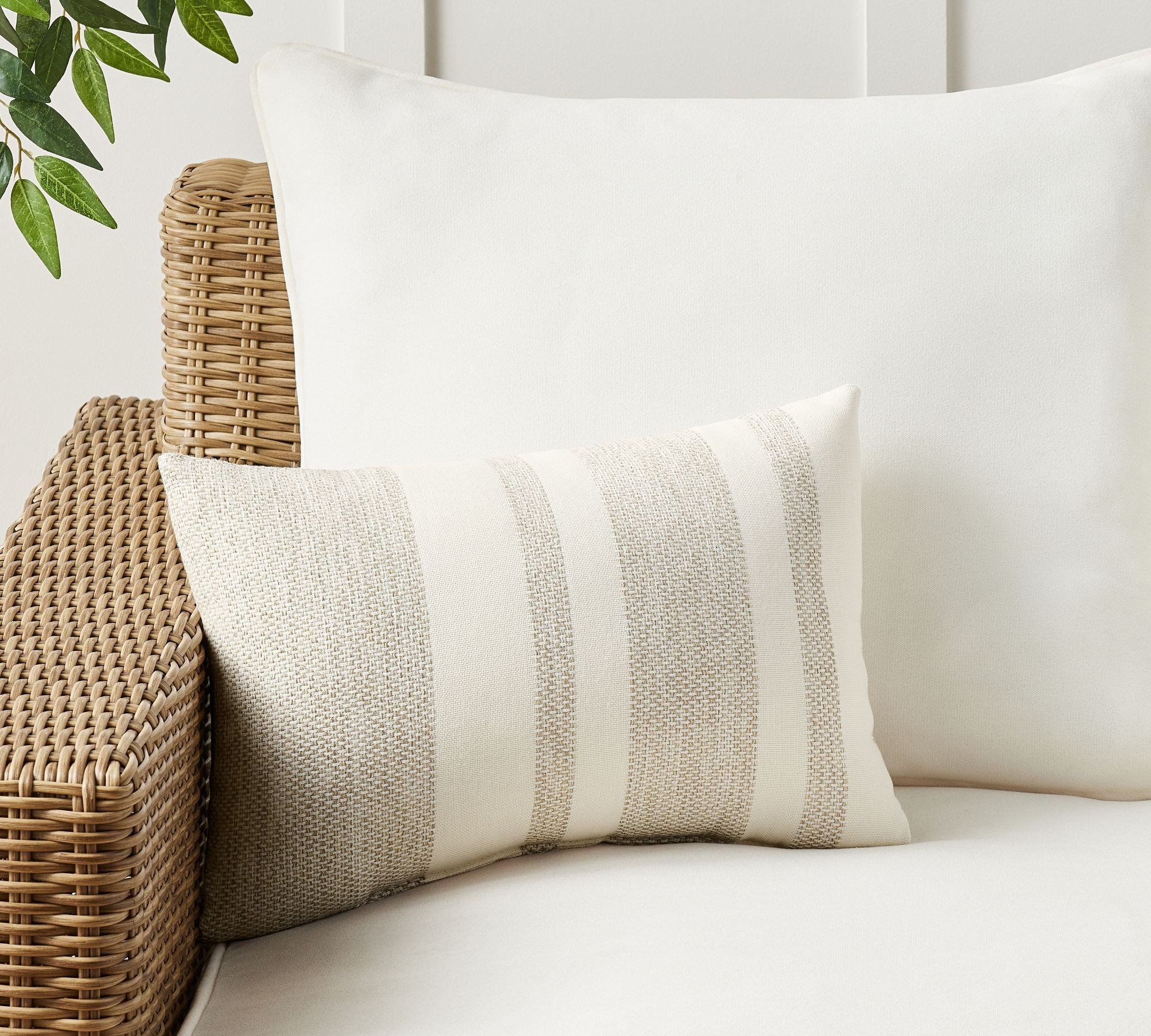 Sunbrella® Holden Striped Outdoor Pillow | Pottery Barn (US)