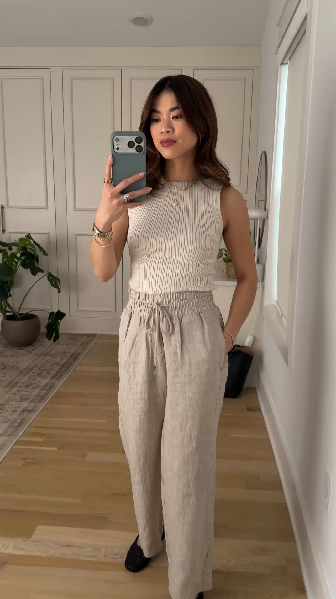 Sizing info: 
•pants size XS in 28in inseam in flax
•tank size XS
@Quince  

petite fashion, get dressed with me, outfit inspiration, ootd, nashville outfit, Nashville influencer, petite style, vacation style, casual outfits, mom style, petite pants, spring outfits, spring outfit info, spring pants, spring outfit idea, spring top, spring tank, spring shoes, linen pants, quince, quince tank

#LTKPetite #LTKootd #LTKmomlife