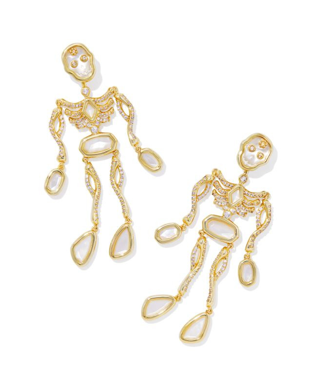 Skeleton Gold Statement Earrings in Ivory Mother-of-Pearl | Kendra Scott | Kendra Scott