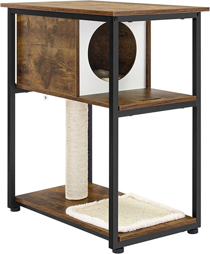 Amazon.com : FEANDREA Cat Tree and End Table, Cat Tower with Scratching Post and Mat, Cat Condo, ... | Amazon (US)