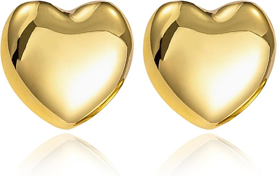 COARVXA 925 Sterling Silver Chunky Gold Rectangle Stud Earrings for Women| Dainty Thick Stud Earr... | Amazon (US)