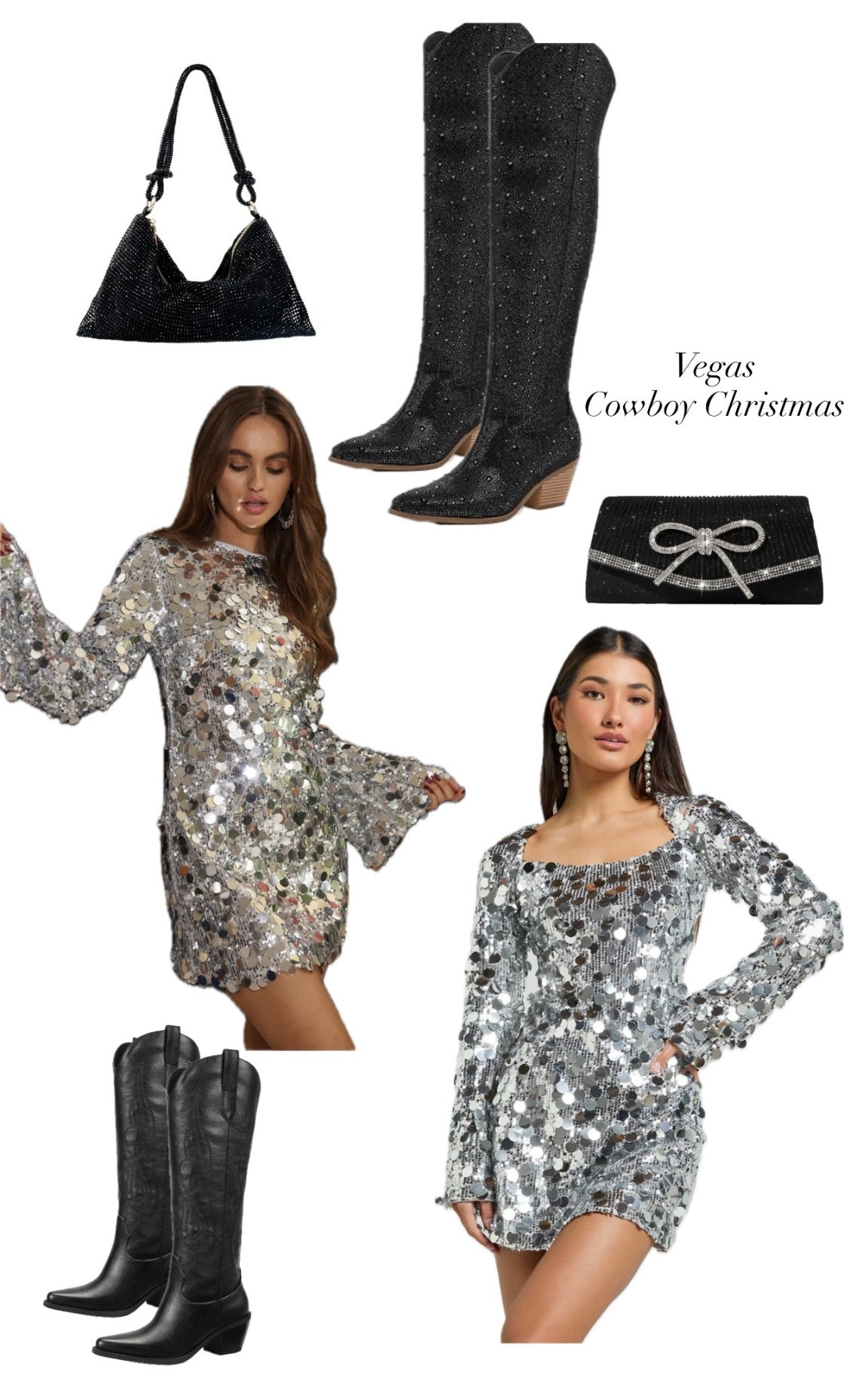 Holiday outfit ideas with sparkle dresses! 🖤✨

#LTKHoliday #LTKFindsUnder100