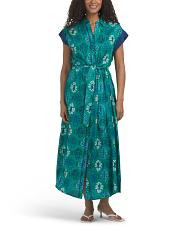 Short Sleeve Block Print Floral Maxi Dress | TJ Maxx