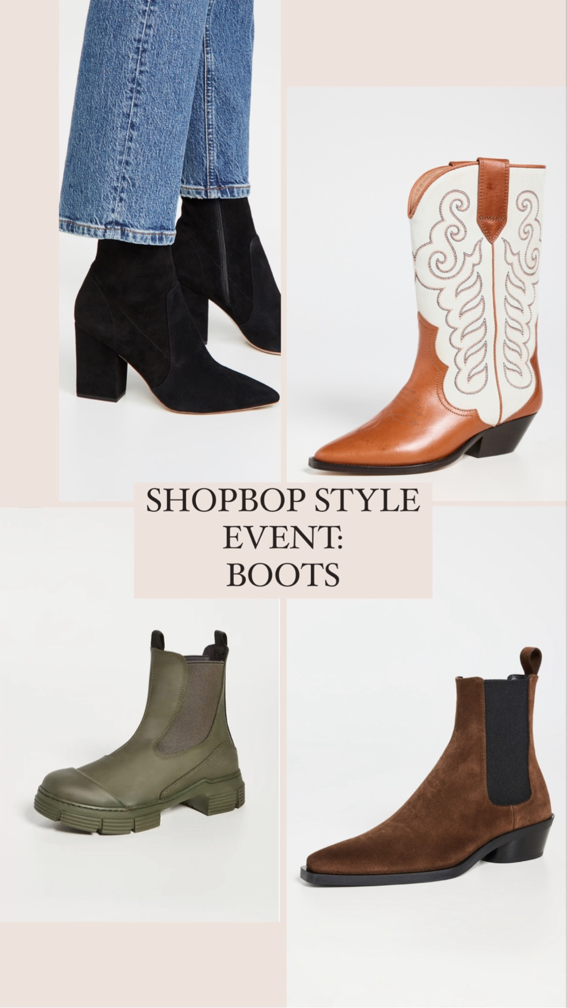 Shopbop Style Event
Use Code: STYLE
Boots
Fall Boots

#LTKSeasonal #LTKsalealert #LTKshoecrush