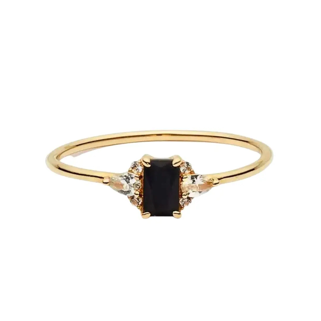 Black Onyx Stacking Ring - Ahava J | Ahava Jewels
