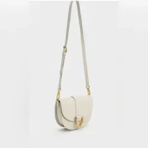 CHARLES & KEITH Gabine Leather Saddle Bag - Chalk, Size M | Poshmark