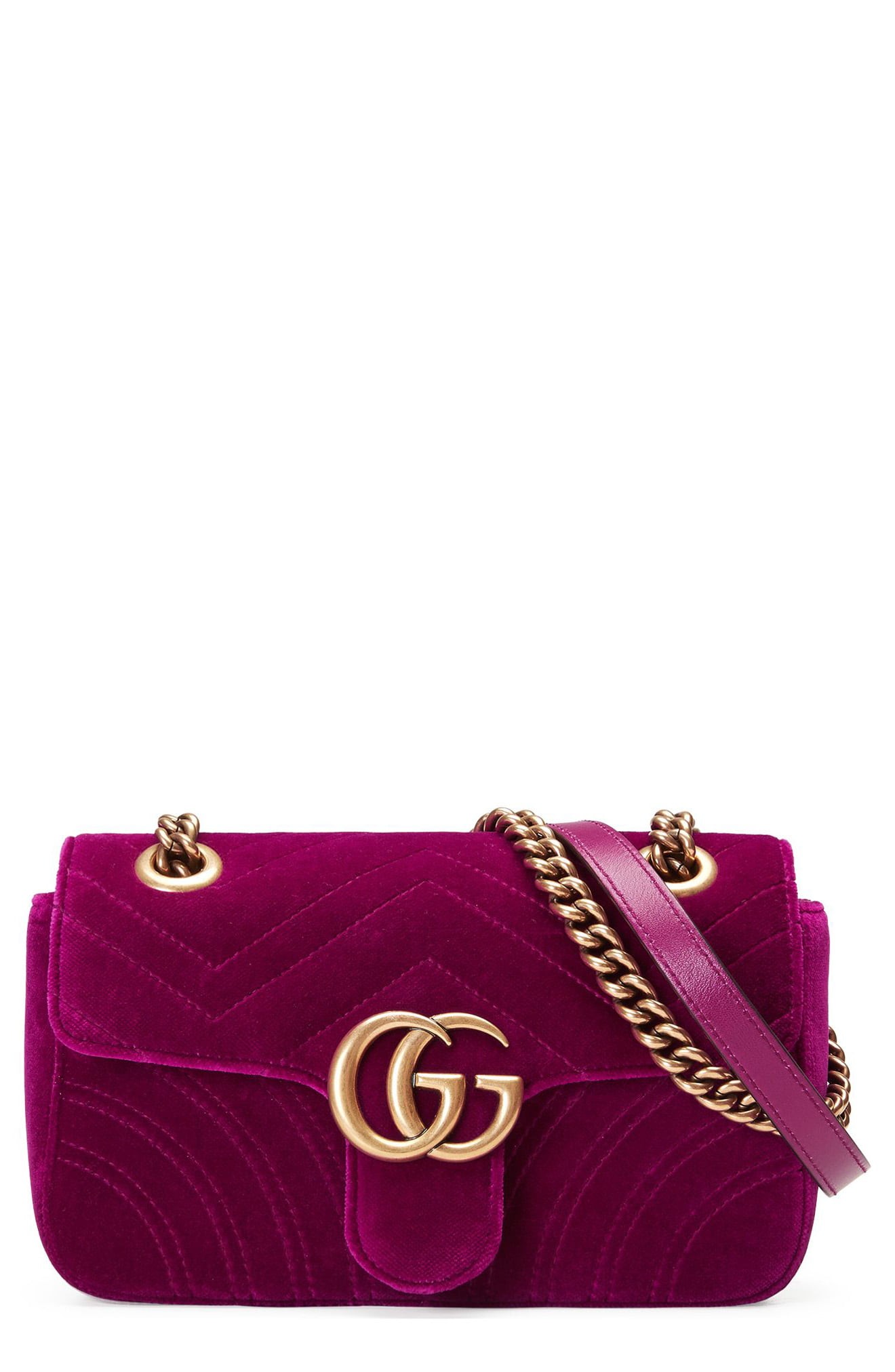 Small GG Marmont 2.0 Matelassé Velvet Shoulder Bag | Nordstrom