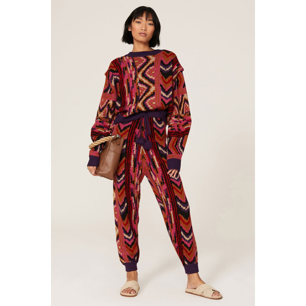 Farm Rio Striped Patchwork Joggers multicolored-pink-print | Rent the Runway