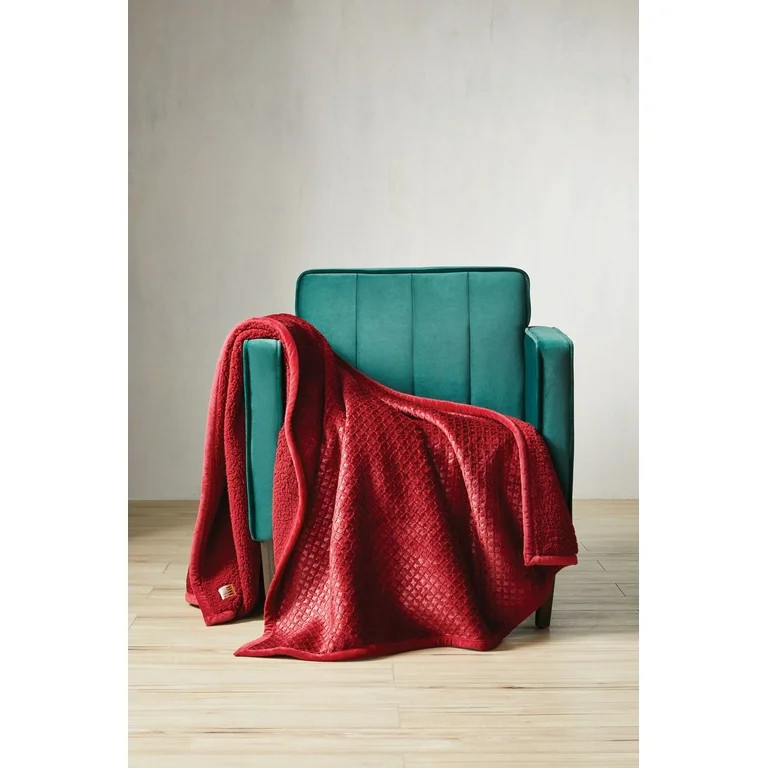 Better Homes & Gardens Oversized Sherpa Throw, 50" x 72", Red Waffle | Walmart (US)