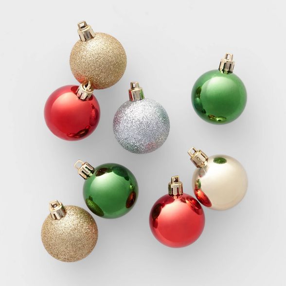 24ct Shatter Resistant 40mm Christmas Ornament Set Red Green Gold and Silver - Wondershop™ | Target