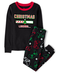 Kids Christmas Gamer Snug Fit Cotton Pajamas - black | The Children's Place