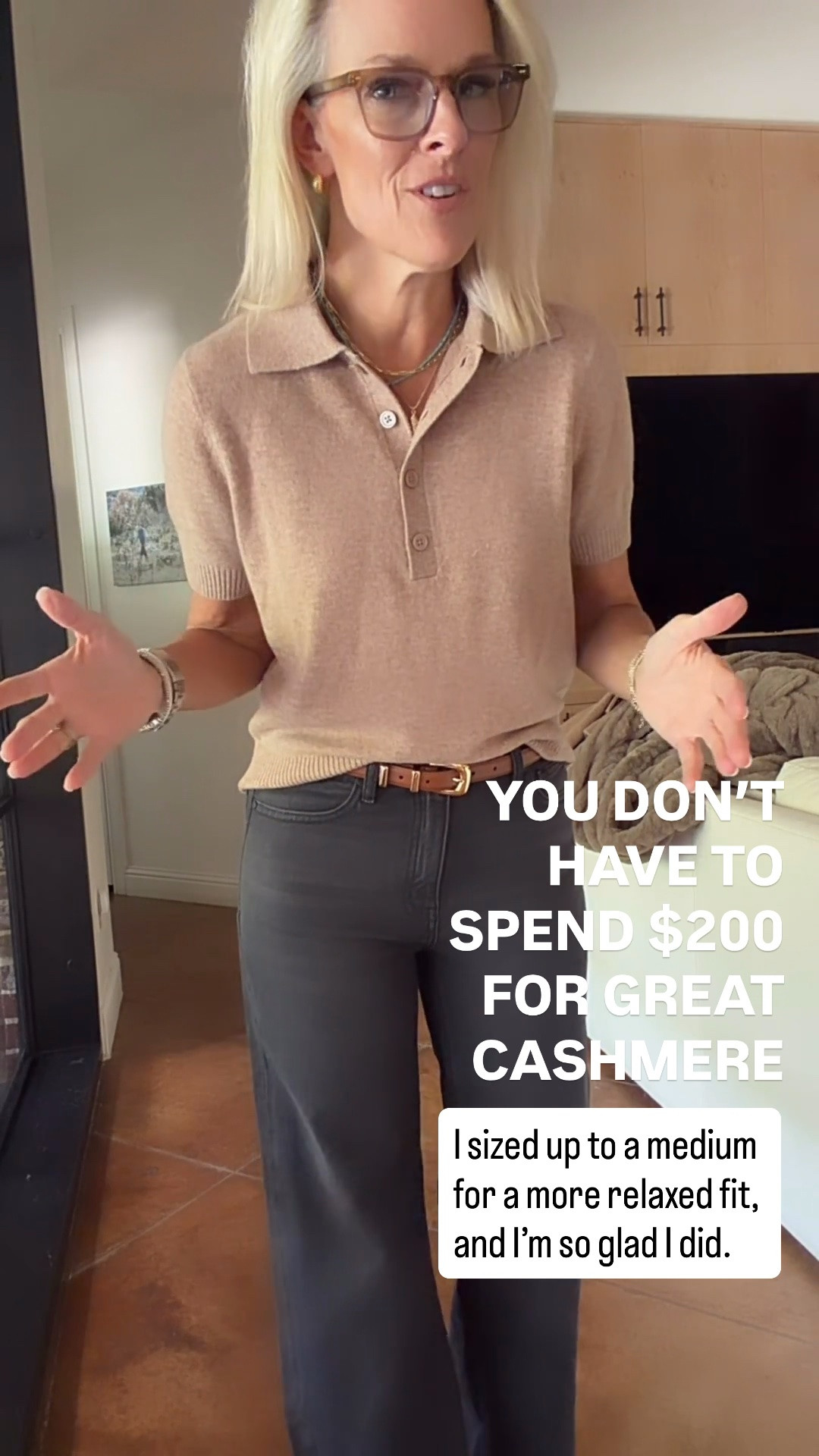This Quince cashmere polo sweater is one of those investment-worthy basics you’ll wear for years. It’s soft, timeless, and only $80, a fraction of what you’d pay for similar cashmere styles. I sized up to a medium for a more relaxed fit, and I’m so glad I did.

💡 LTK MADE EASY
❤️ Heart = Support my posts!
🔖 Save = Get sale & restock alerts
📋 Lists = Keep favorites organized
📲 Share = Send lists and products to a friend. Hello, Christmas List!
💬 Comment = Ask me anything about what I’m wearing. :-)

#LTKootd #LTKOver40 #LTKSeasonal