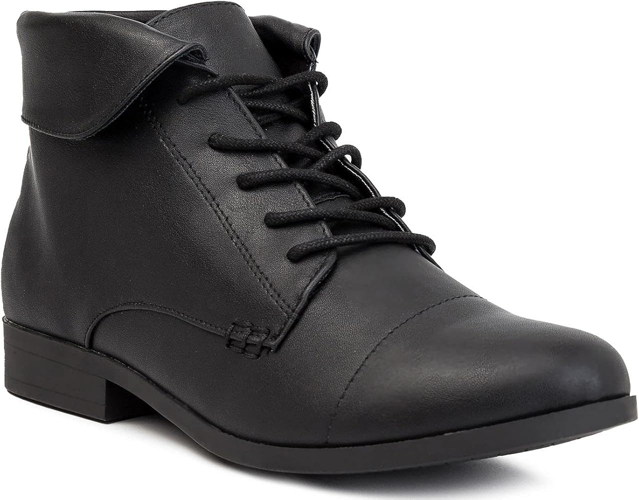 LONDON FOG Crissy Dress Ankle Boot Ladies Lace Up Bootie with Collar | Amazon (US)