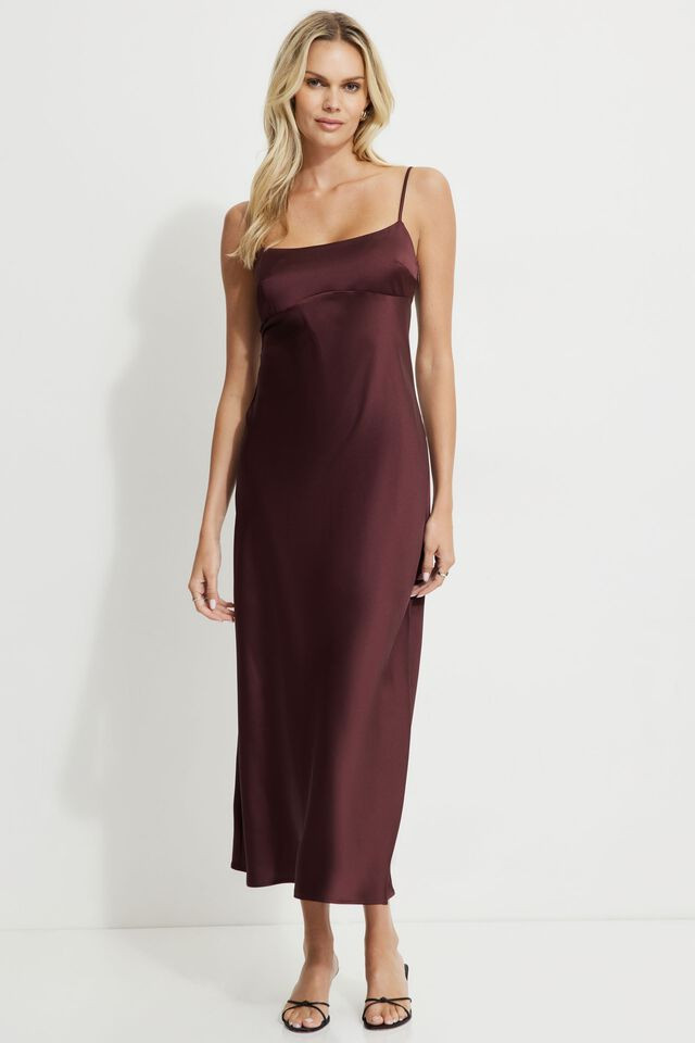Amira Satin Slip Maxi Dress | Dynamite Clothing