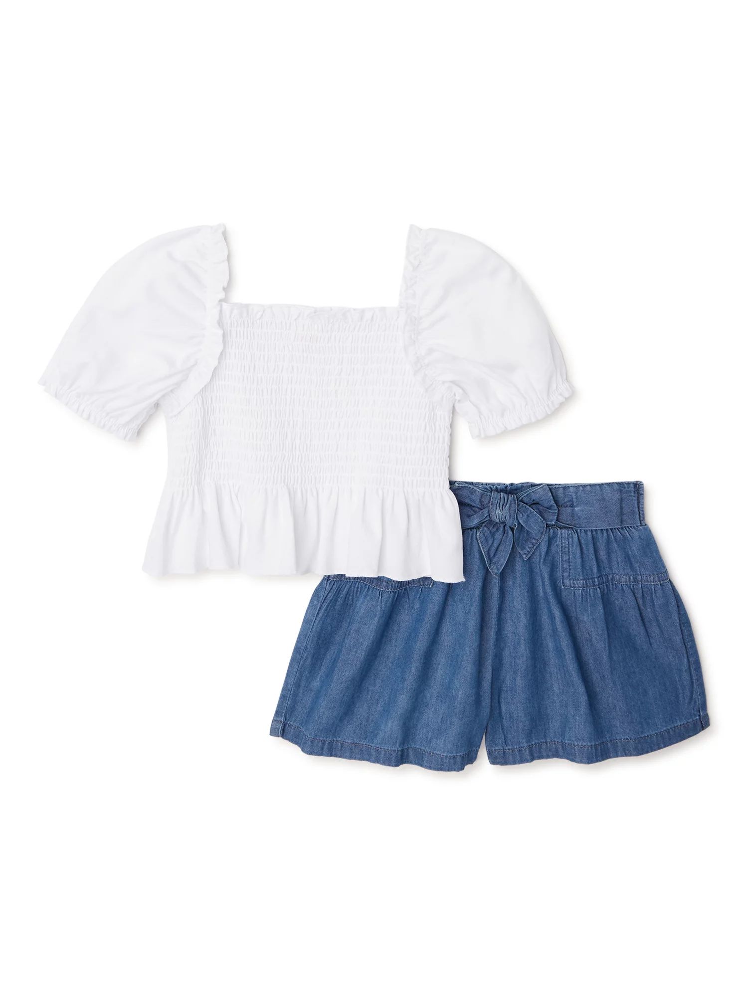 Wonder Nation Baby and Toddler Girls’ Shorts Set, 2-Piece, Sizes 0/3M-5T - Walmart.com | Walmart (US)