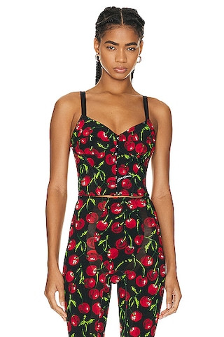 Corset Top In Ciliegie Fdo Nero | FWRD 