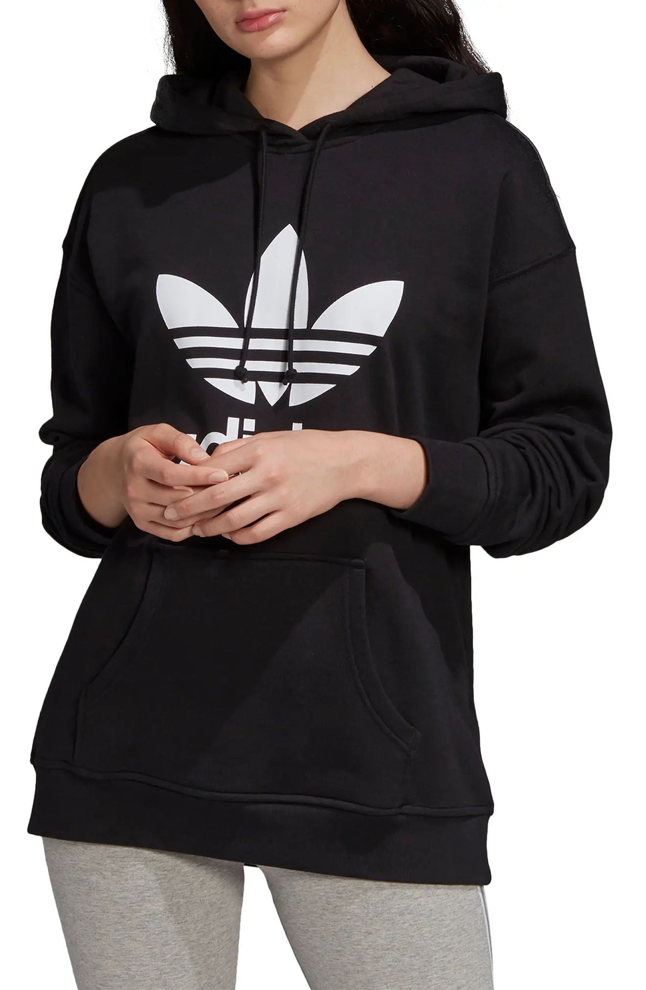 Women's Adidas Originals Trefoil Hoodie, Size Small - Black | Nordstrom