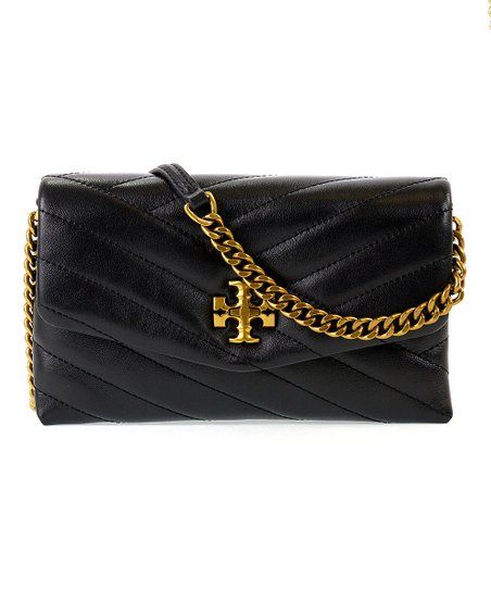 Black Chevron Leather Crossbody Bag | Zulily