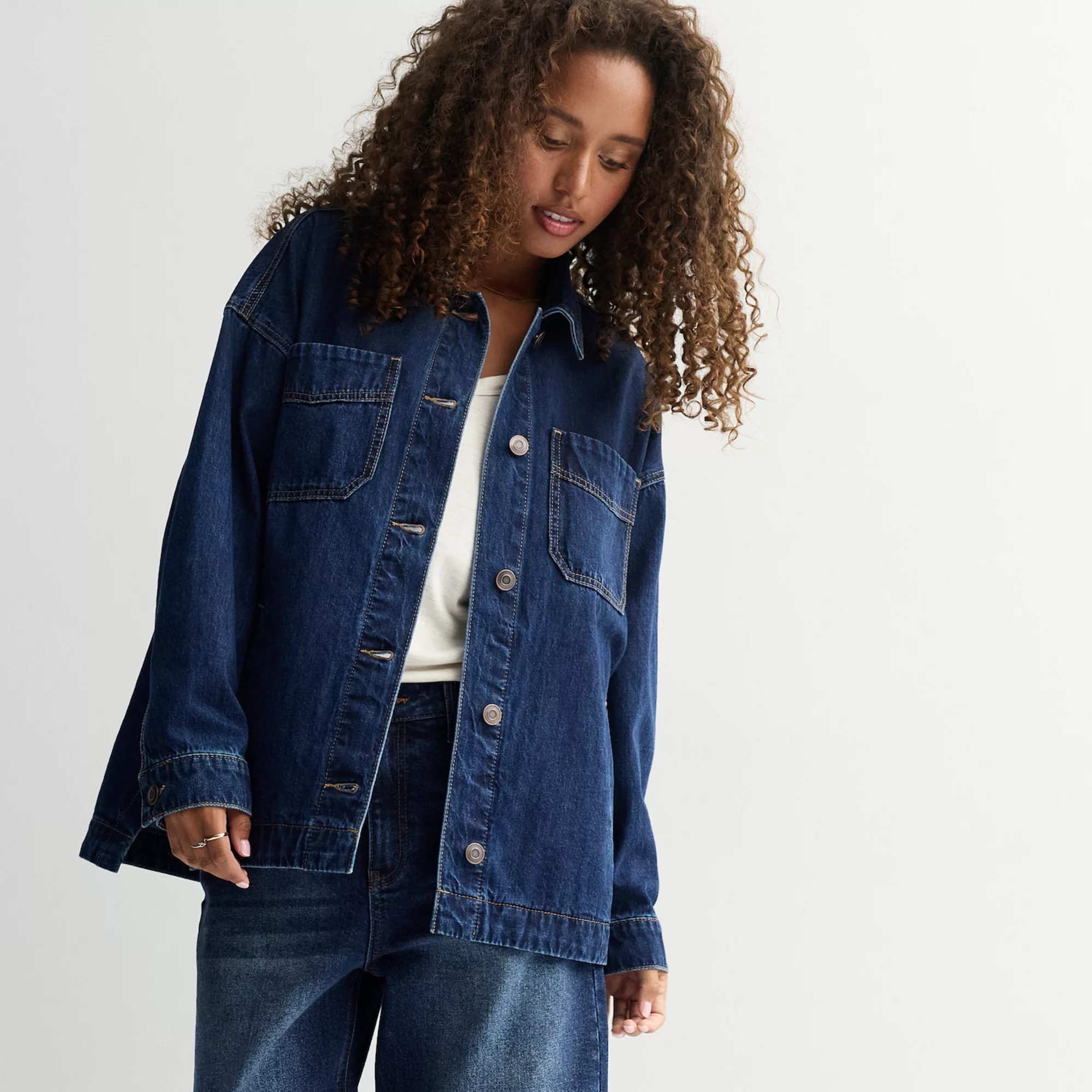 Juniors' Project Indigo Oversized Denim Jacket | Kohl's