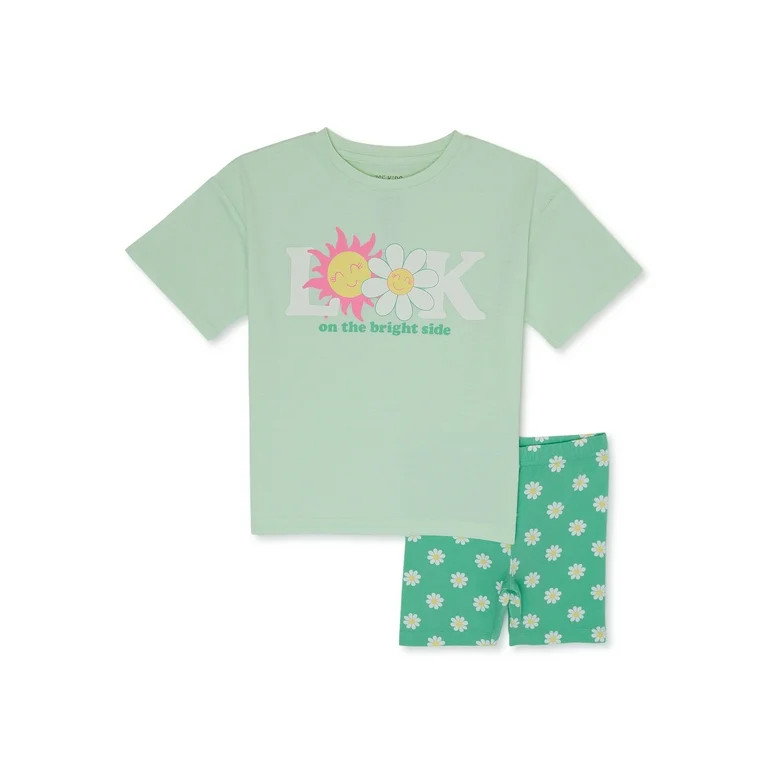 365 Kids From Garanimals Girls Tee Bike Short Set, Sizes 4-10 | Walmart (US)