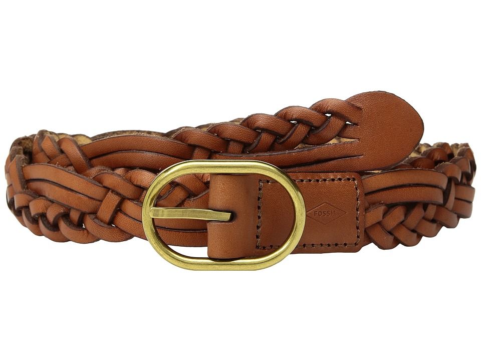 Fossil - Jean Woven Braid Belt (Brown) Women's Belts | Zappos