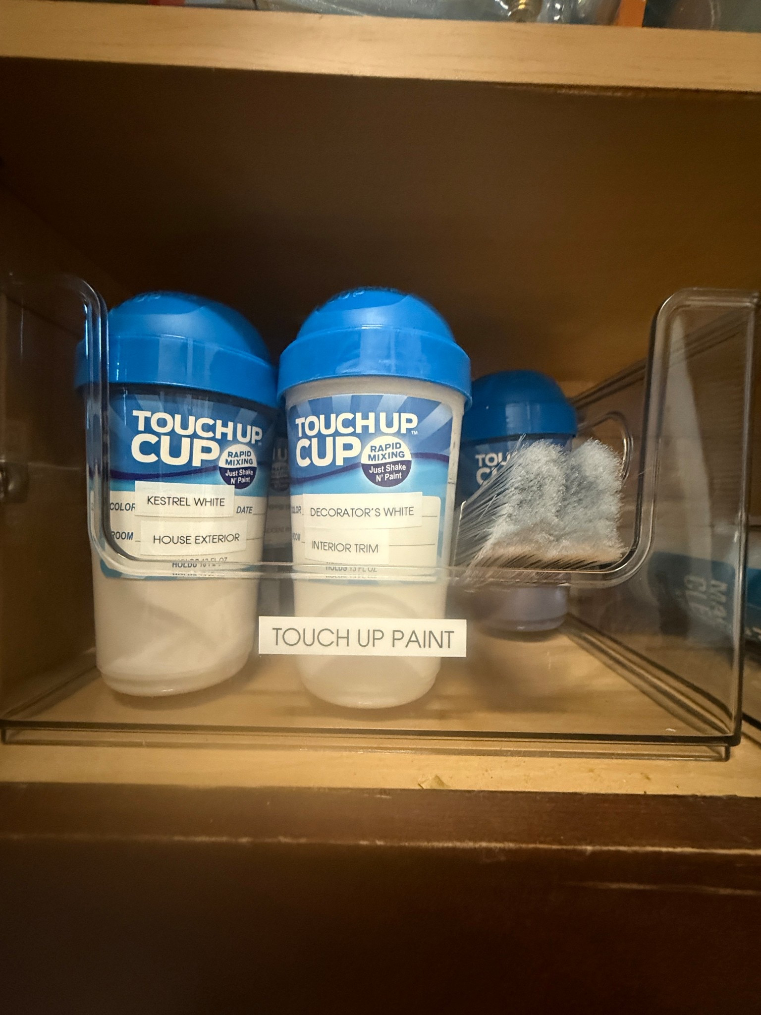 Organized laundry room tips. Paint should be stored inside and these cups make it easy to touch up the walls! 

#LTKHome