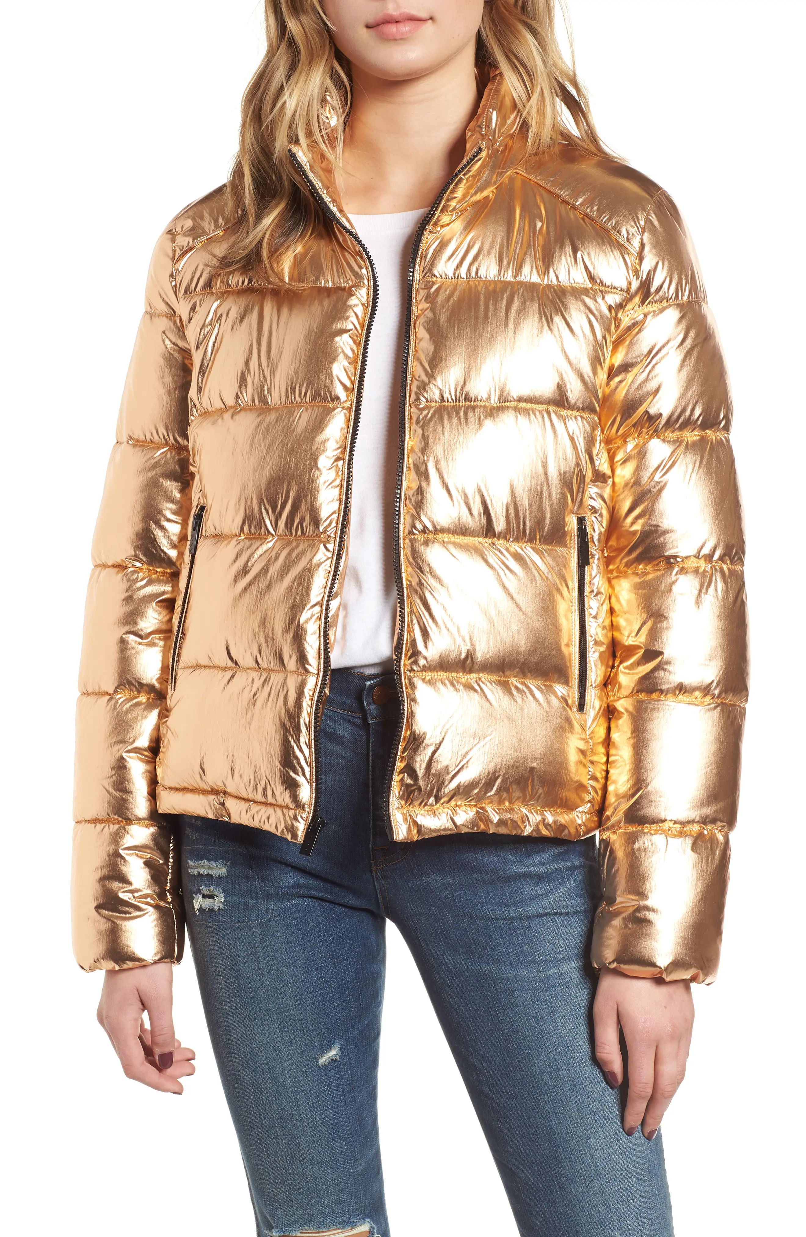 Women's Marc New York Metallic Puffer Jacket | Nordstrom
