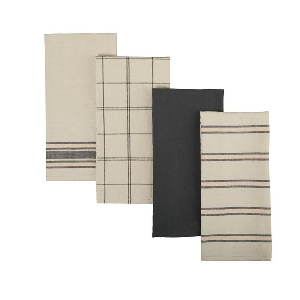 Mainstays Contemporary 4 Piece Kitchen Towel Set, Gray | Walmart (US)