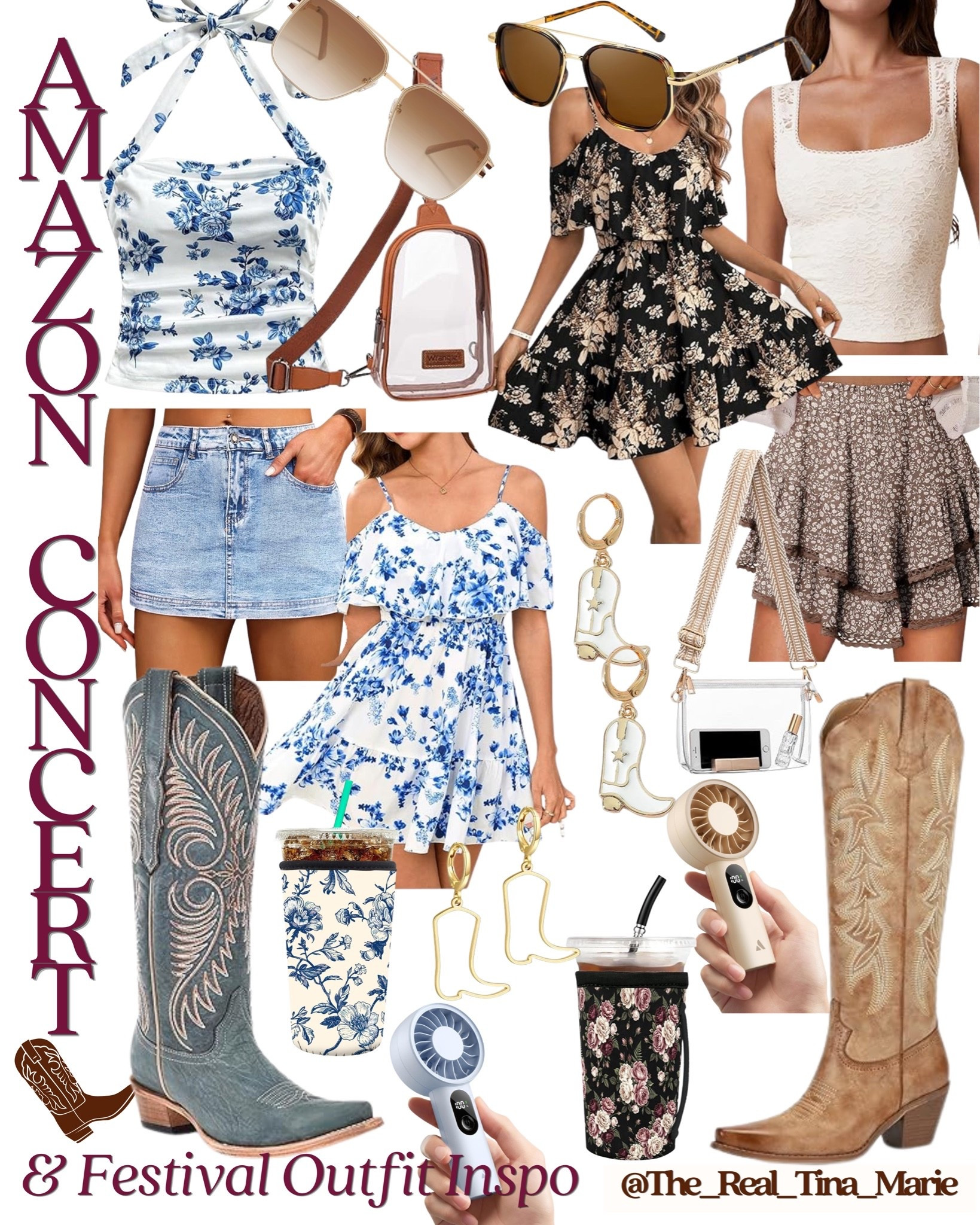 Neutrals, blues & the best lookin’ boots! Here’s some top rated favorites from Amazon to put together your next country concert outfit with. Perfect for CMA Fest coming up 🤎👗🩵

#WesternStyle #WesternOutfit #CountryConcertOutfit #CMAfestOutfit #OutfitInspo