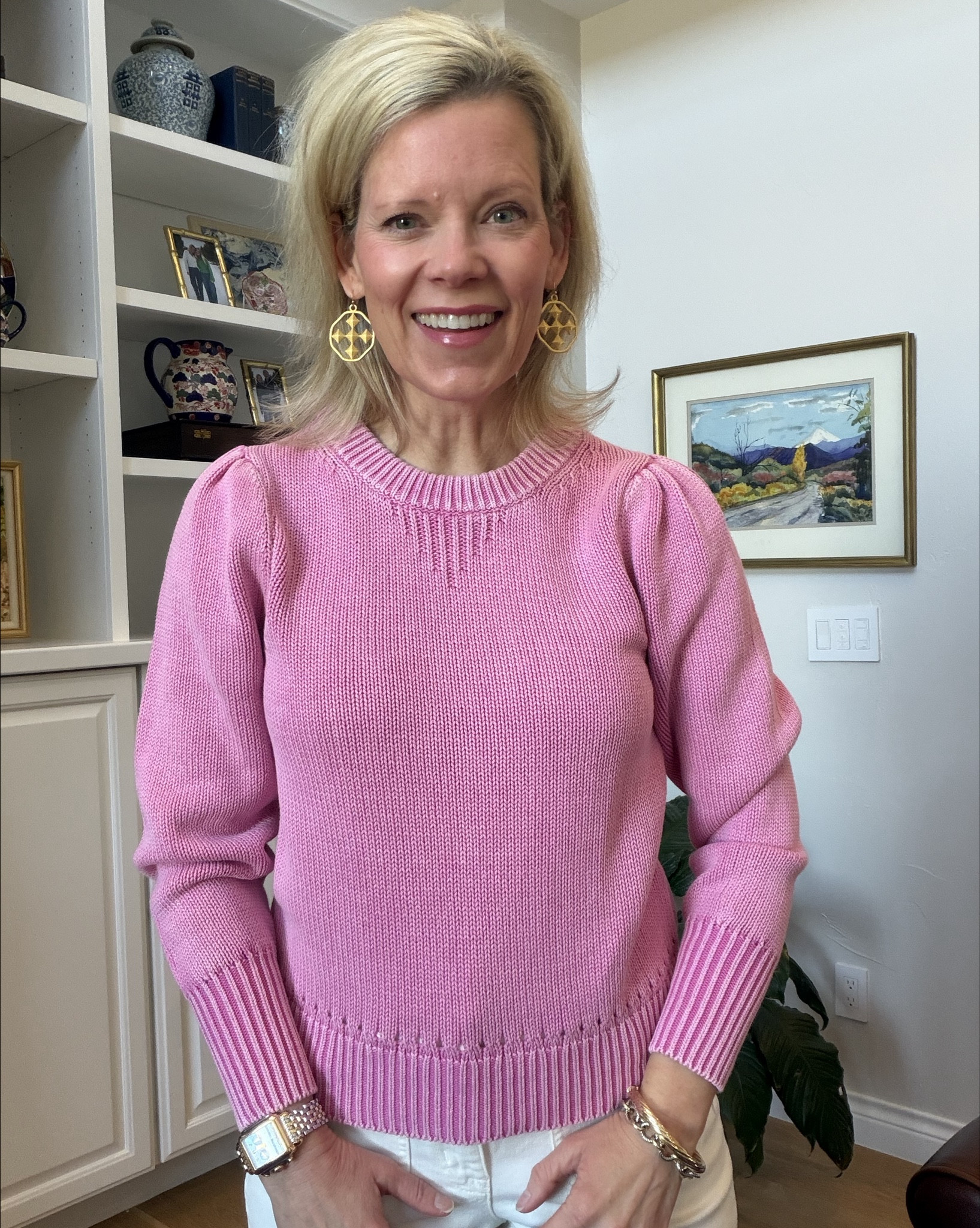In love with this pretty pink sweater!!  If you are in between sizes, I would size up. However, I like my regular size small. The sweet earrings from Gracewear collection are a new favorite! They are so lightweight and match with everything.

#LTKdayinmylife #LTKootd #LTKWorkwear