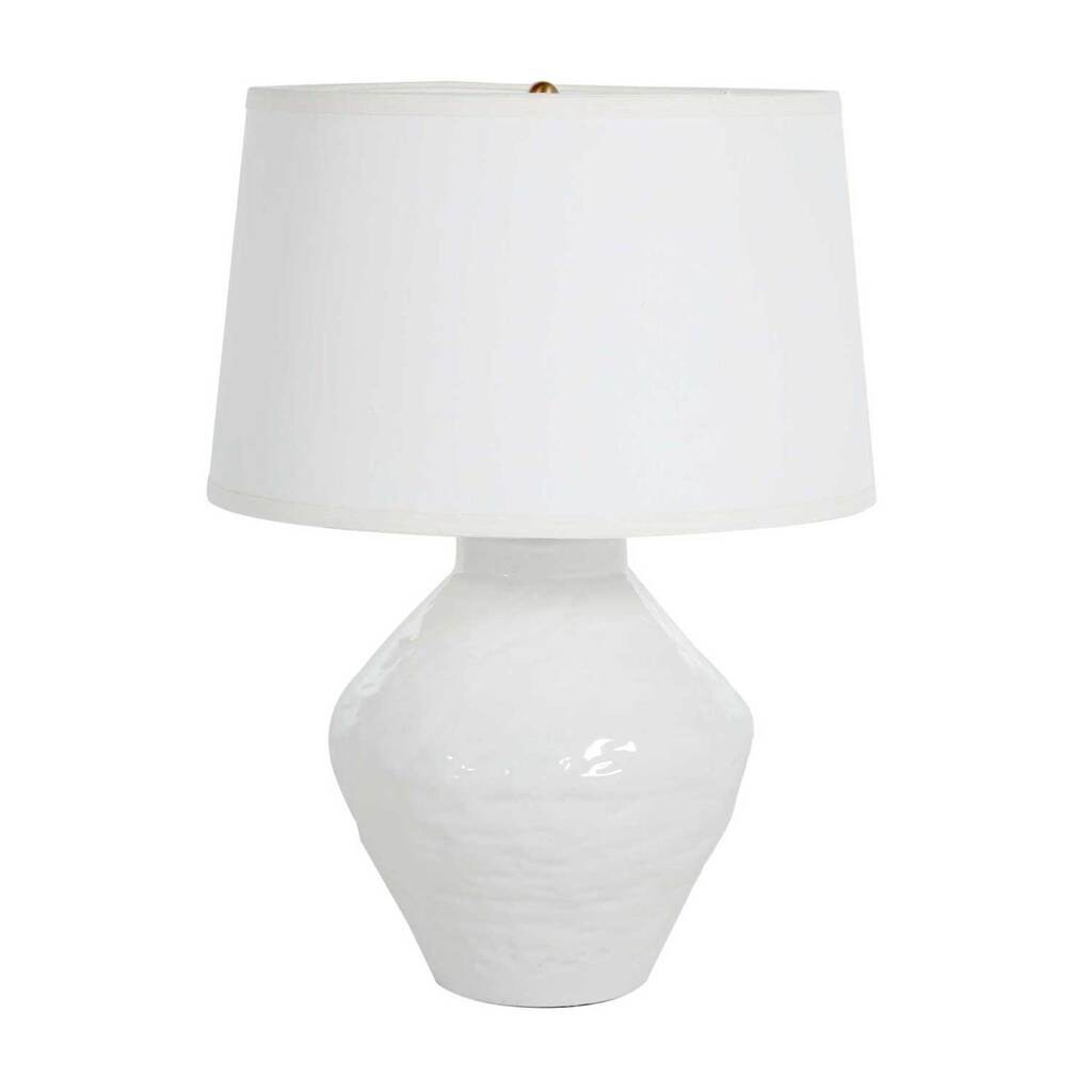 Osborn Table Lamp In Textured White and Antique Brass | 1stopbedrooms