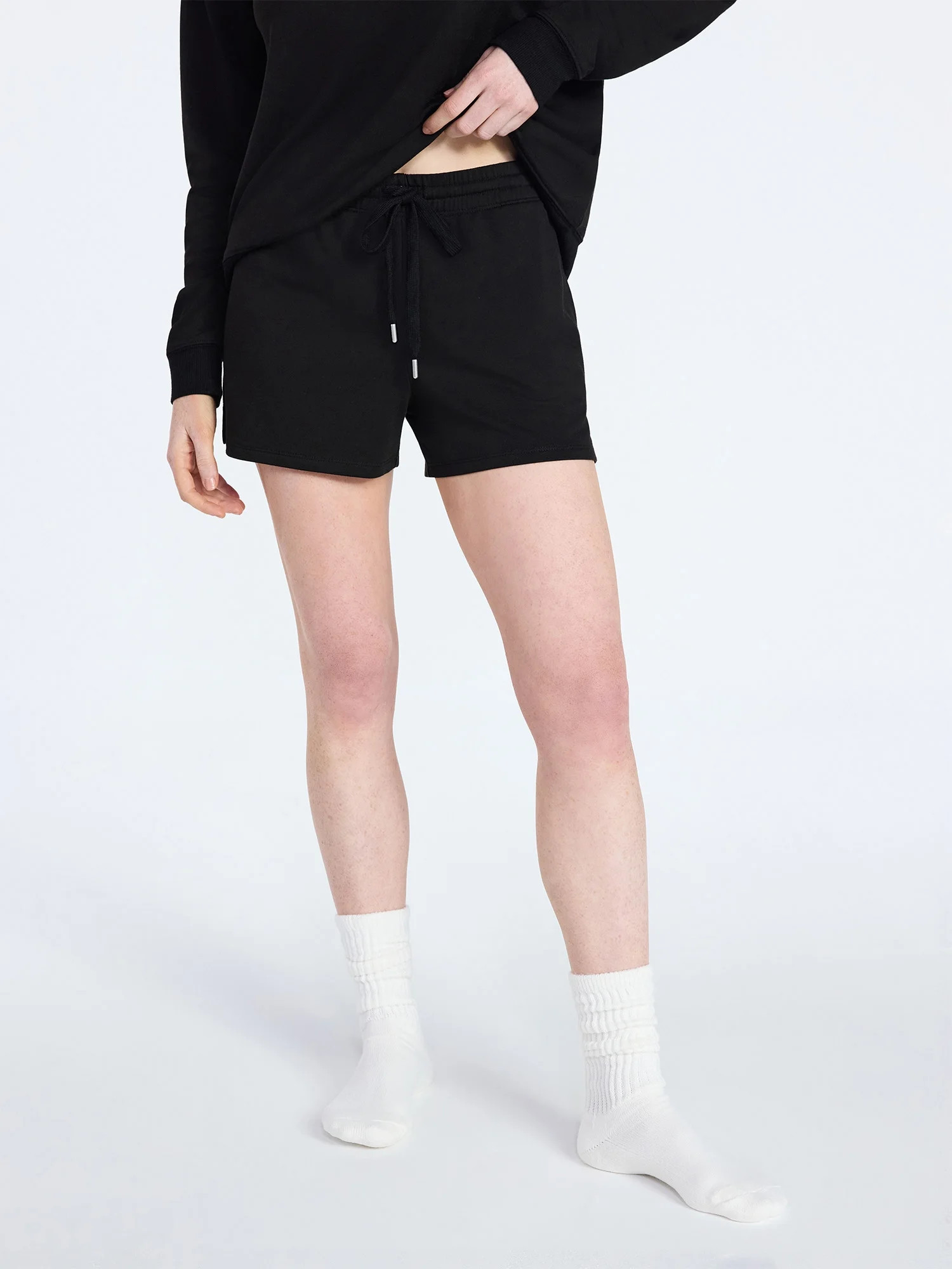 Joyspun Women's French Terry Knit Lounge Sleep Shorts, 3” Inseam, Sizes XS-3X | Walmart (US)