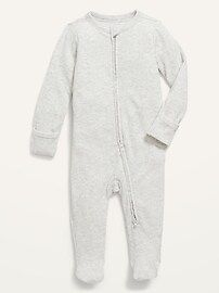 Unisex Sleep & Play Rib-Knit Footed One-Piece for Baby | Old Navy (US)