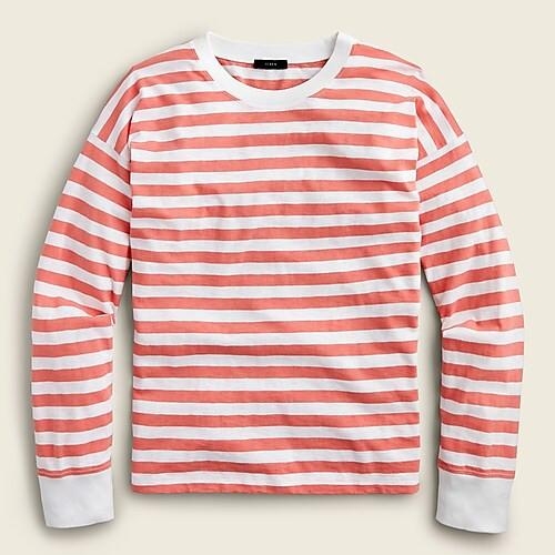 Long-sleeve slub cotton T-shirt in stripe | J. Crew US