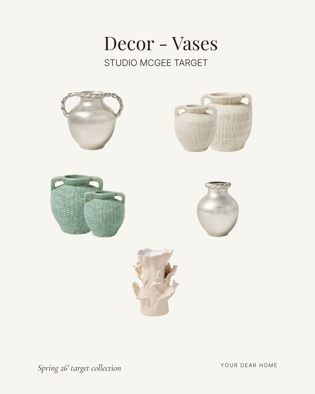 NEW Studio McGee Target Spring 2026 Collection is almost here and their vases are so pretty! A treat if you're a coastal decor fan!  

 #LTKHome