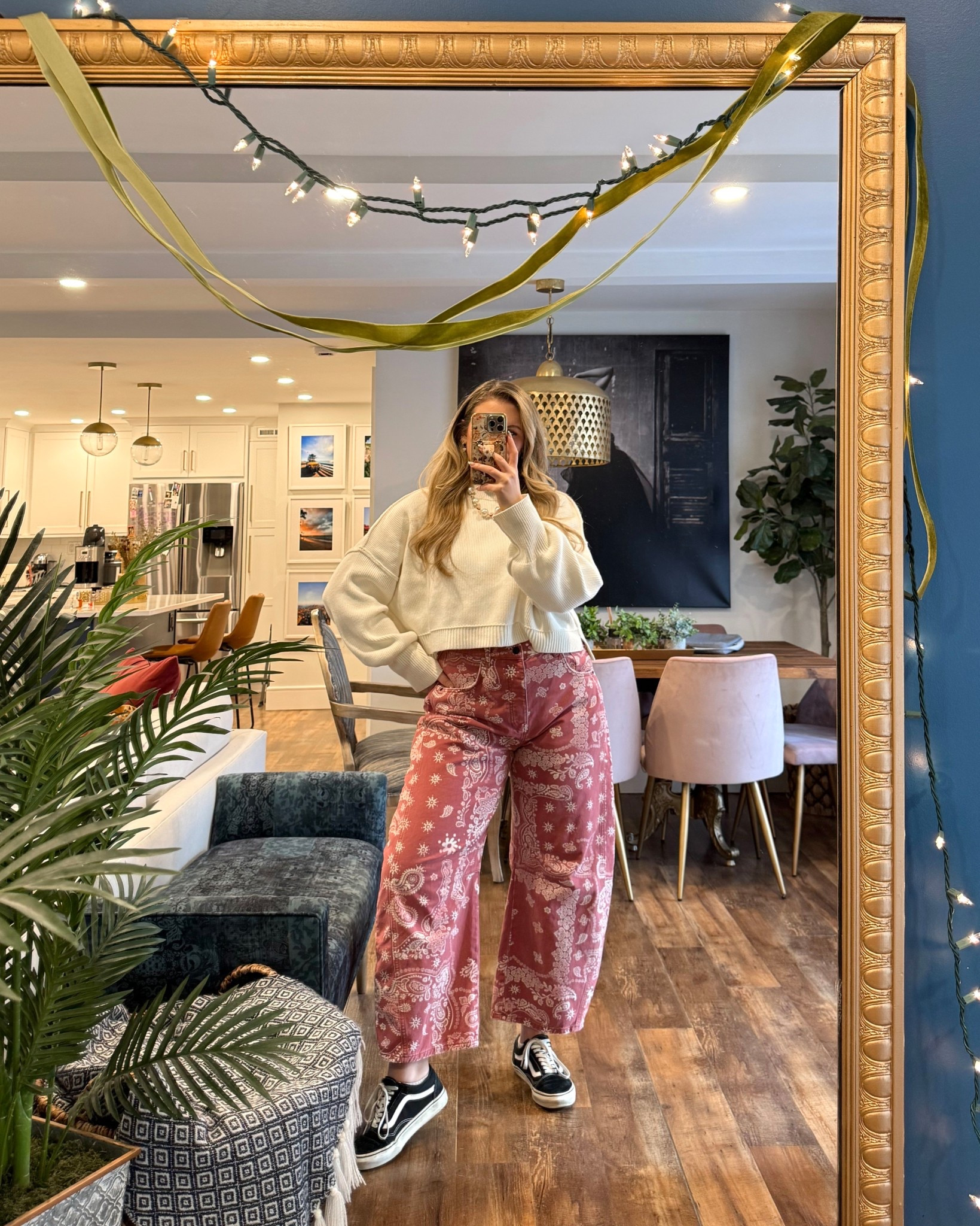 Bandana Print Barrel Leg Jeans. Wearing a 31, but should’ve gotten a 30! spring outfits 2026 

 #LTKootd #LTKSeasonal #LTKMidsize